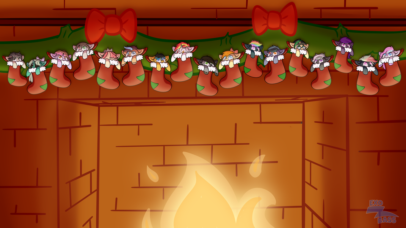 Image: Exobass Xmas all ponies together gift 3013503.png